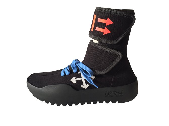 Off White Moto Wrap high sneakers Black Synthetic  ref.99836