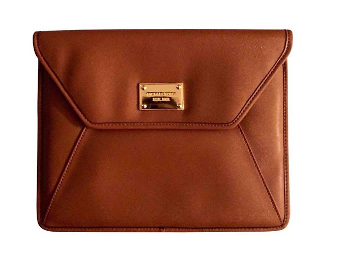 Michael Kors Clutch Bag Brown Leatherette