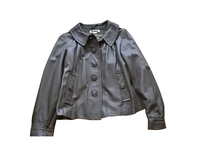 Autre Marque Ernest Jacke Lederjacke Taupe