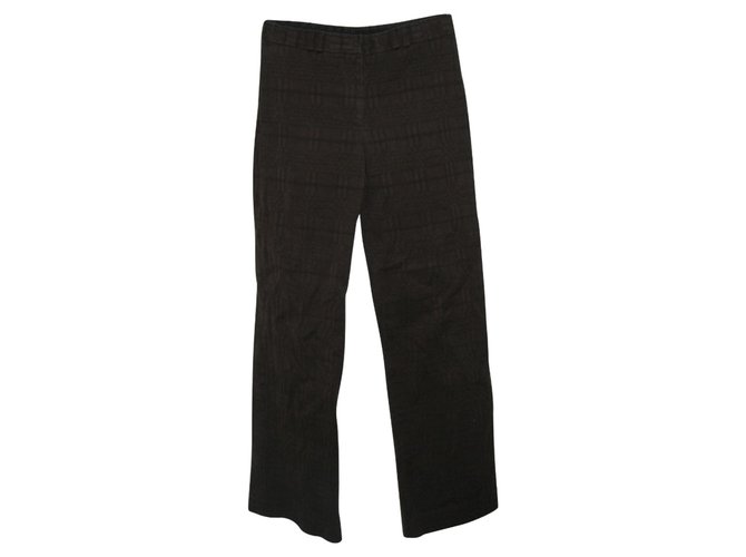 Pantaloni Burberry con motivo intrecciato Marrone Cotone Elastan  ref.99998