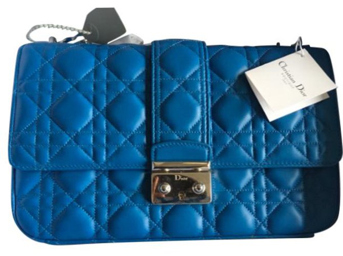 Miss Dior Blue Leather  ref.105351