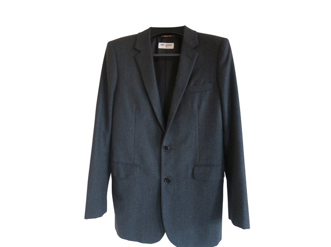 Saint Laurent Jackets Dark grey Cashmere Wool  ref.105367