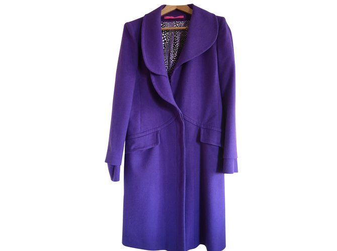 Emanuel Ungaro Coats, Outerwear Purple Wool Angora  ref.105374