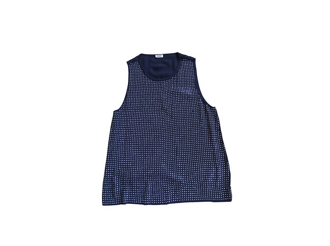 Top de seda azul marino L'Agence Azul oscuro