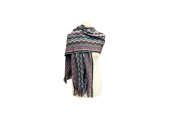 Missoni Ampia sciarpa in lana e lurex Multicolore  ref.105389