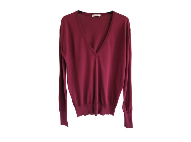 Céline Knitwear Dark red Silk  ref.105393