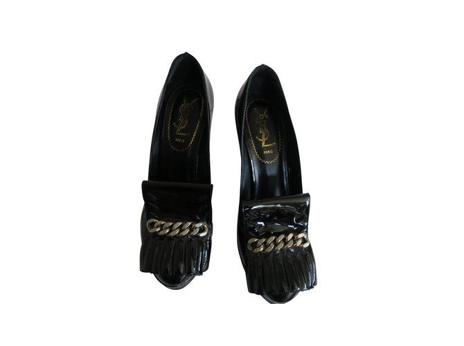 Yves Saint Laurent Heels Black Patent leather  ref.105395