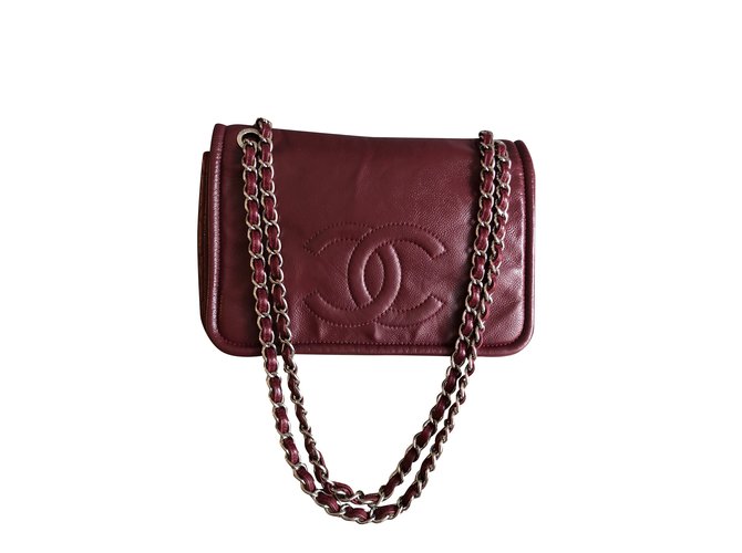 Chanel Cross Dark red Leather  ref.105434