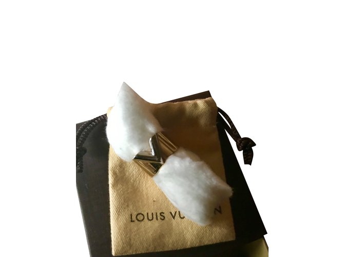 Essencial V Louis Vuitton Two-tone Ring Prata Dourado  ref.105457