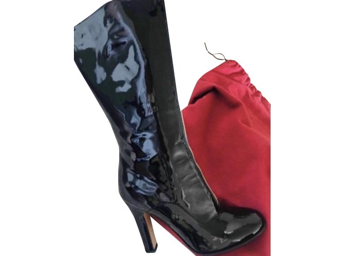 Valentino Garavani Boots Black Patent leather  ref.105478