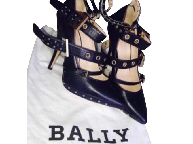 Bally Heels Blue Leather  ref.105479