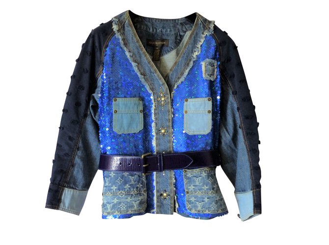 Louis Vuitton Giacche Blu Giovanni  ref.105488