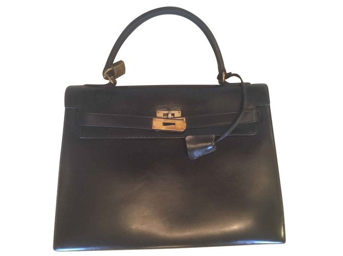 Hermès Kelly 32 Sellier Black Leather  ref.105539