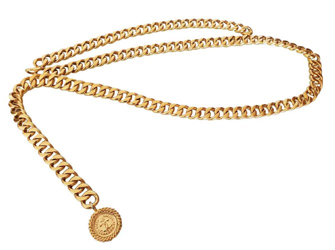 Cintura in metallo dorato Chanel D'oro  ref.105590