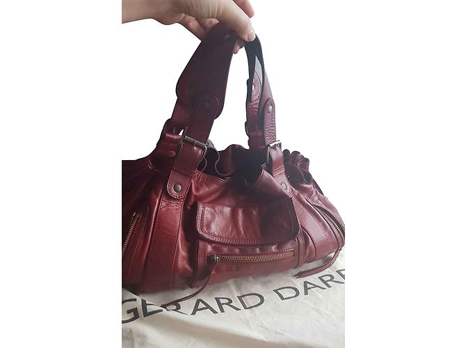 Gerard Darel 24H Handtasche aus Leder dunkelrot Bordeaux