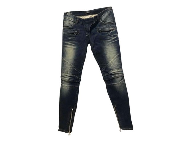 Balmain Jeans Blu Cotone  ref.105610