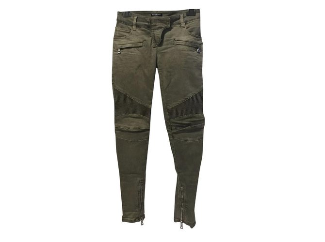 Balmain jeans Coton Kaki  ref.105612