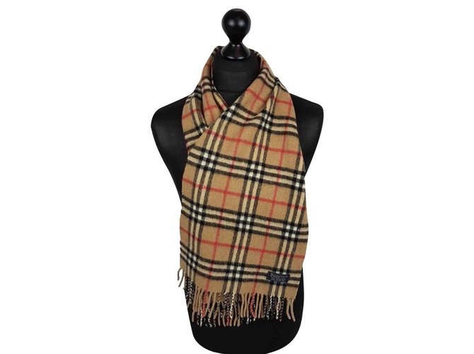 Burberry Scarves Beige Cashmere Wool  ref.105670