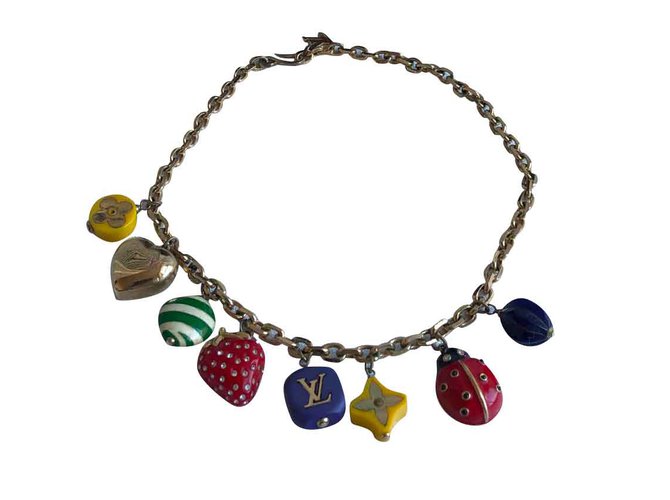 Louis Vuitton collier de chaîne Métal Doré  ref.105698