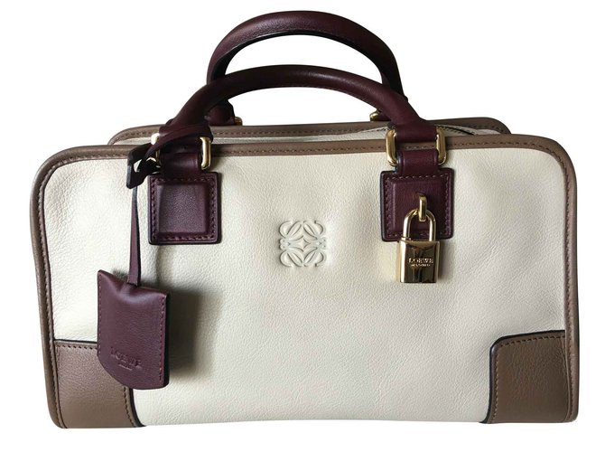 Loewe Handbags Beige Ebony Leather  ref.105701