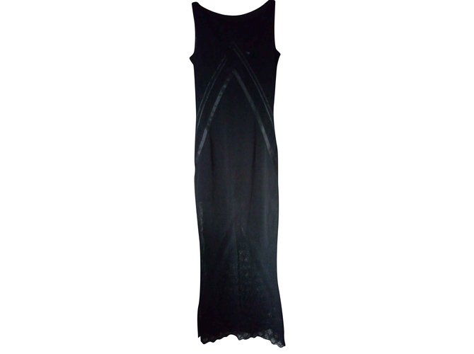 Christian Dior long dress Black Viscose  ref.105704