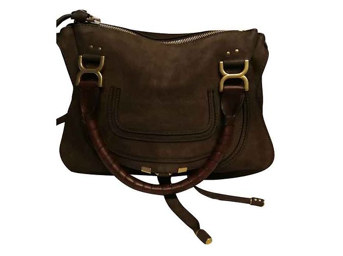 Chloé Marcie medium em nubuck marrom Castanho escuro