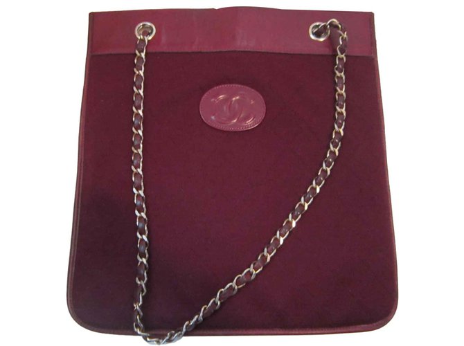 Chanel Handtaschen Bordeaux Leder  ref.105763