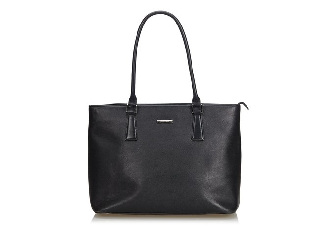 Burberry Leather Tote Bag Black  ref.105786