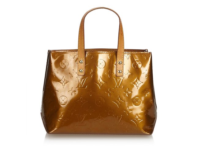 Louis Vuitton Vernis Reade PM Cuir Cuir vernis Marron Bronze  ref.105840