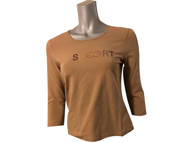 Top Escada Sport Caramelo de Algodão com Detalhe em Strass