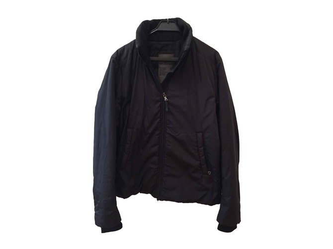 Prada Classico cappotto / giacca nera Nero Poliestere Nylon  ref.105883