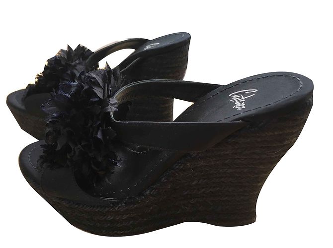 Espadrilles compensées Castaner noires en tissu Taille 37