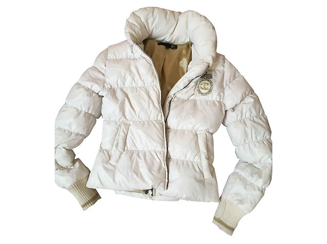Roberto Cavalli Down Jacket Ivory Gold Beige