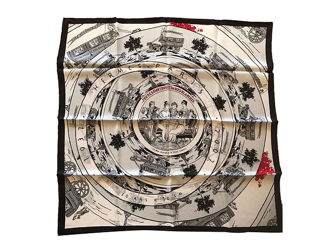 Hermès Hermes Square 70 Gioco Omnibus e White Ladies Bianco