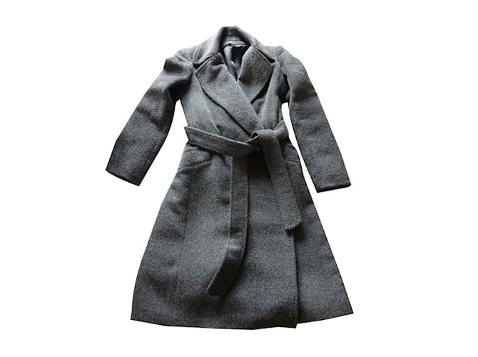 Caroll Alpaca Coat Dark grey Wool  ref.105924