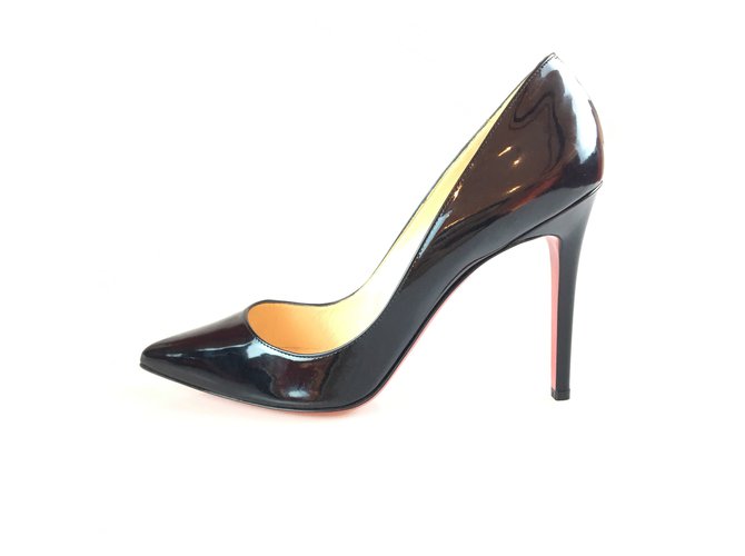 Christian Louboutin Pigalle 100 Black Leather Patent leather  ref.105988