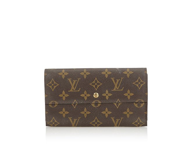 Louis Vuitton Monogram Porte Tresor International Brown Cloth  ref.106013