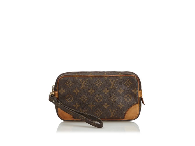 Louis Vuitton Monogram Marly Dragonne PM Brown Leather Cloth  ref.106028
