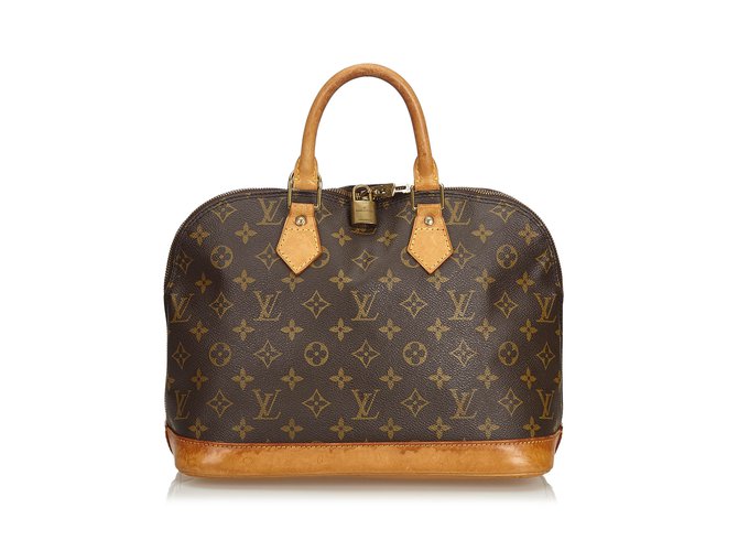 Louis Vuitton Monogram Alma PM Brown Leather Cloth  ref.106047