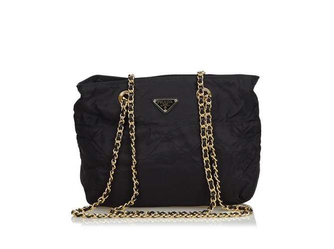 prada bag with gold chain