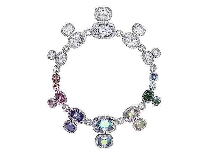 Collana Swarovski Argento Multicolore