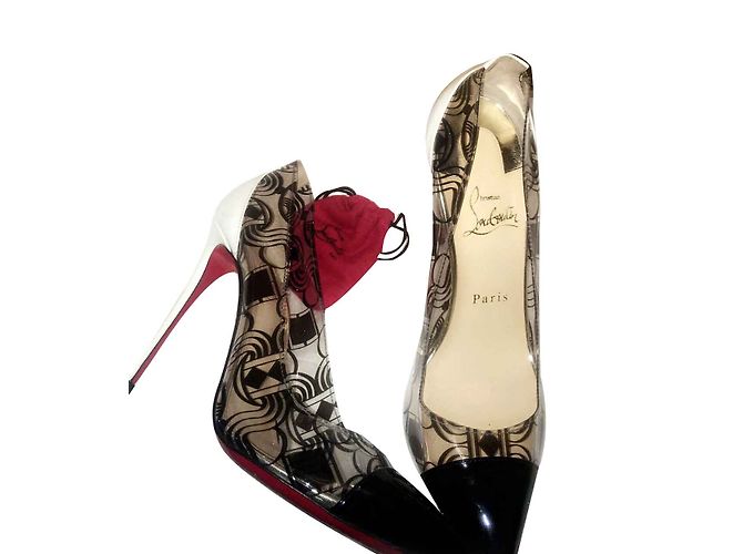 Décolleté Christian Louboutin Vernice Nero e Bianco