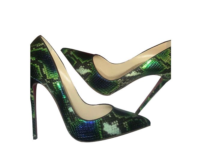 Décolleté Christian Louboutin Python Verde