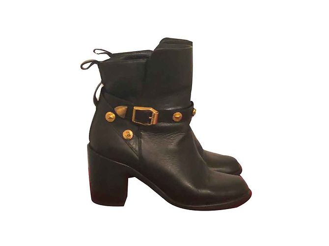 Versace Stiefeletten aus Leder Schwarz 37