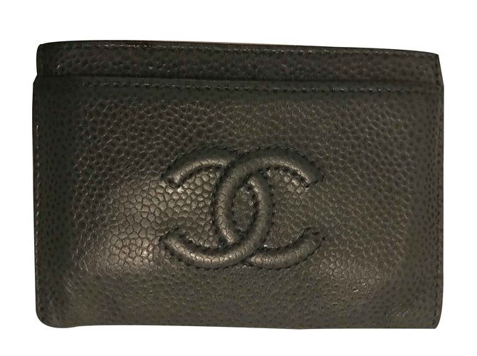 Chanel Wallets Dark blue Leather  ref.106207