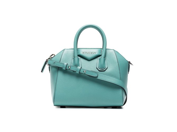 Givenchy Blue Sugar Goatskin Leather Mini Antigona Bag