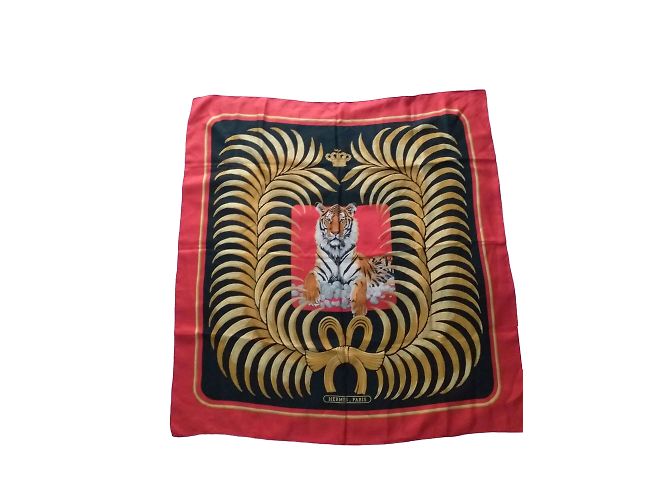 Hermès Seidentuch Royal upperr Schwarz Rot