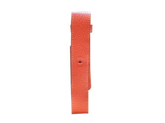 Hermès Hermes, Barenia Uhrenarmband Orange Leder  ref.106346