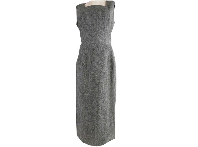 Comme des Garcons Wool Maxi Dress Beige Grey Dark grey  ref.106353