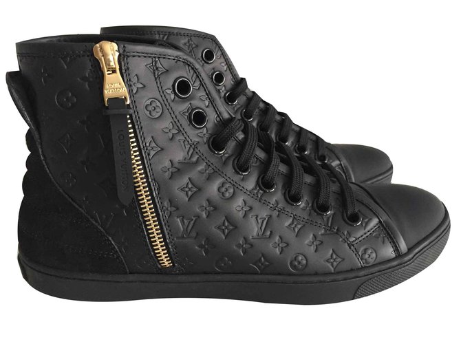 Louis Vuitton Punchy sneaker boot Cuir Noir  ref.106409